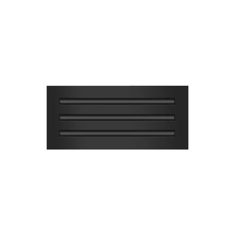 Front of 16x6 Modern Air Vent Cover Black - 16x6 Standard Linear Slot Diffuser Black - Texas Buildmart