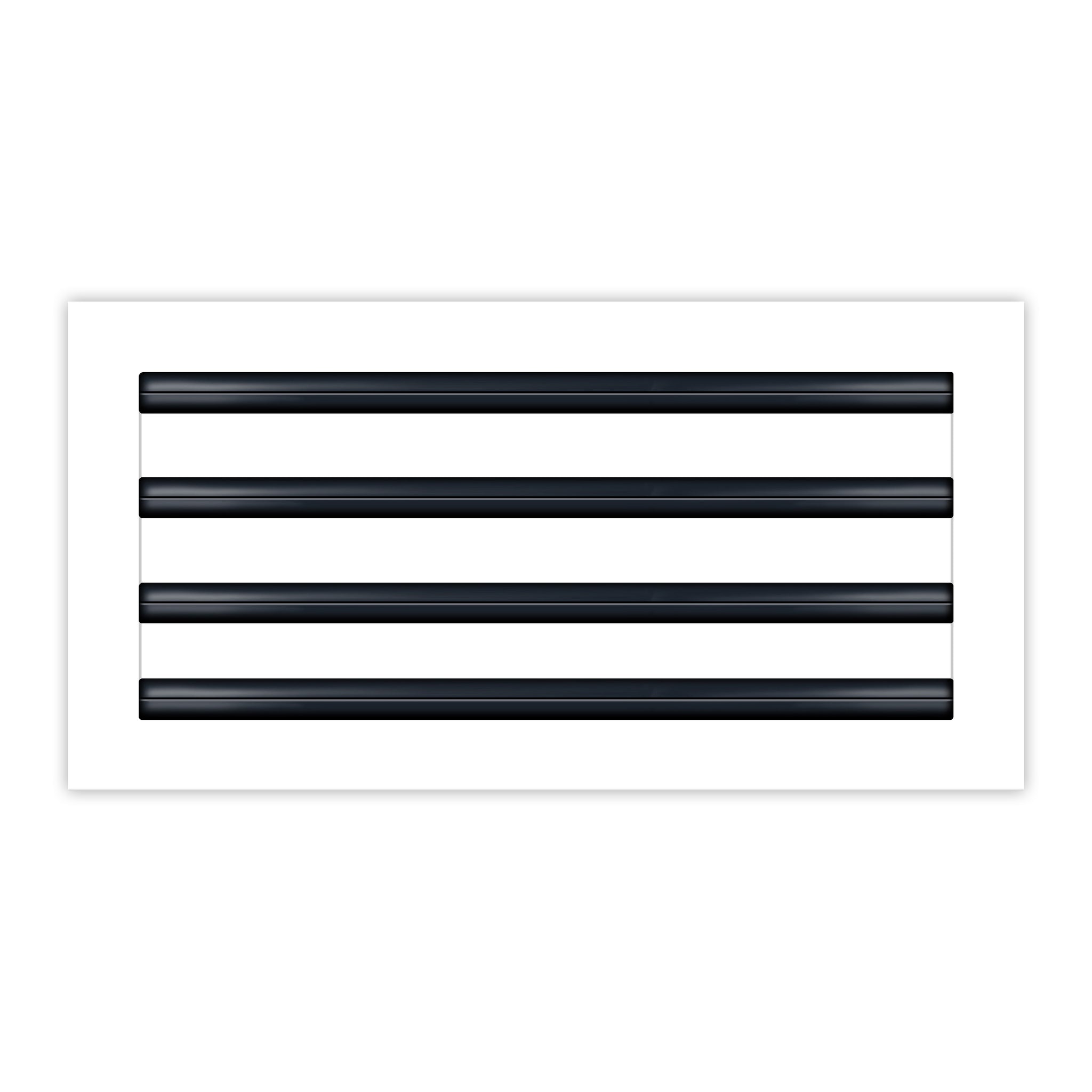 Front of 16x8 Modern Air Vent Cover White - 16x8 Standard Linear Slot Diffuser White - Texas Buildmart