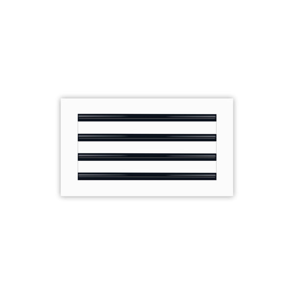 Front of 16x8 Modern Air Vent Cover White - 16x8 Standard Linear Slot Diffuser White - Texas Buildmart