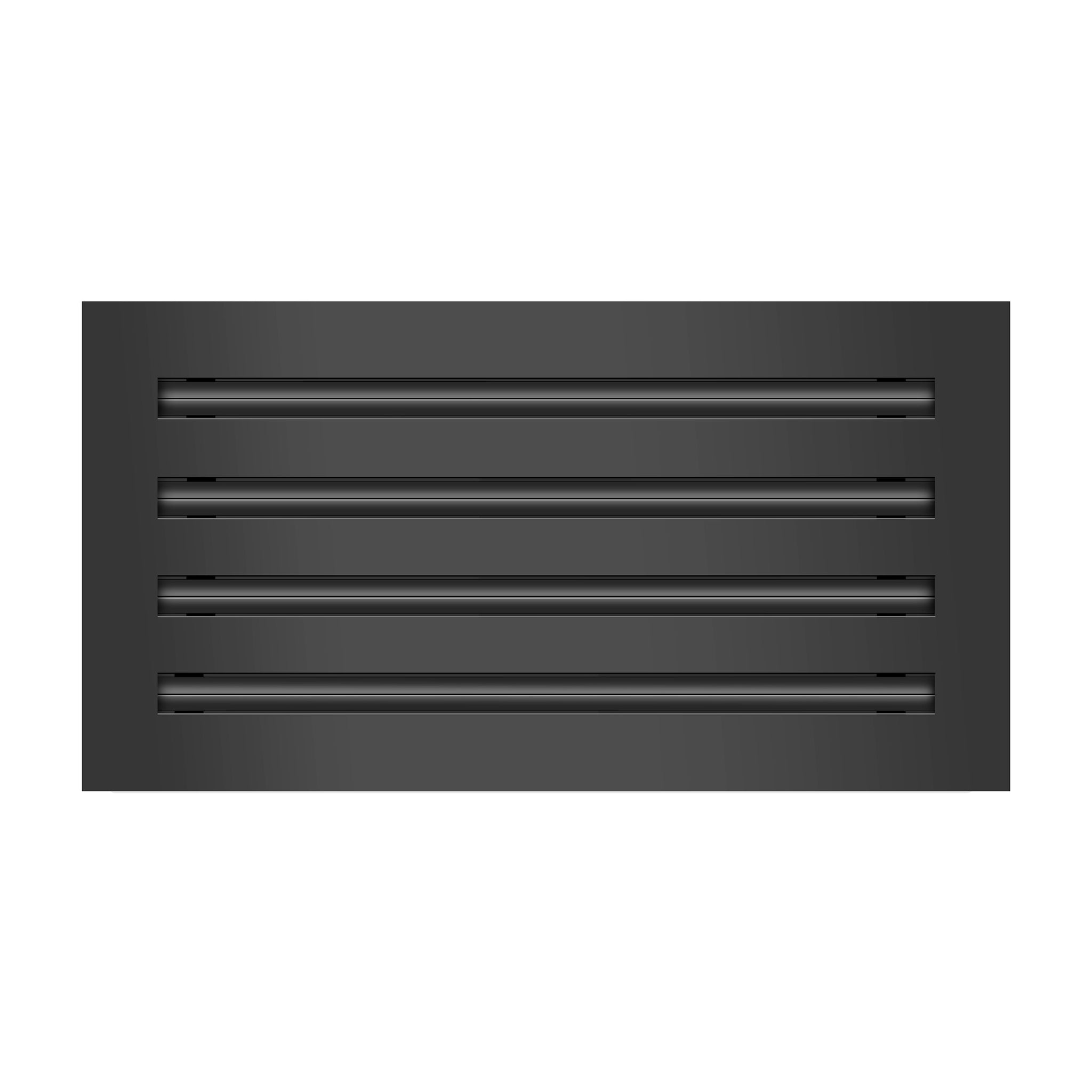 Front of 16x8 Modern Air Vent Cover Black - 16x8 Standard Linear Slot Diffuser Black - Texas Buildmart