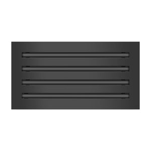 Front of 16x8 Modern Air Vent Cover Black - 16x8 Standard Linear Slot Diffuser Black - Texas Buildmart