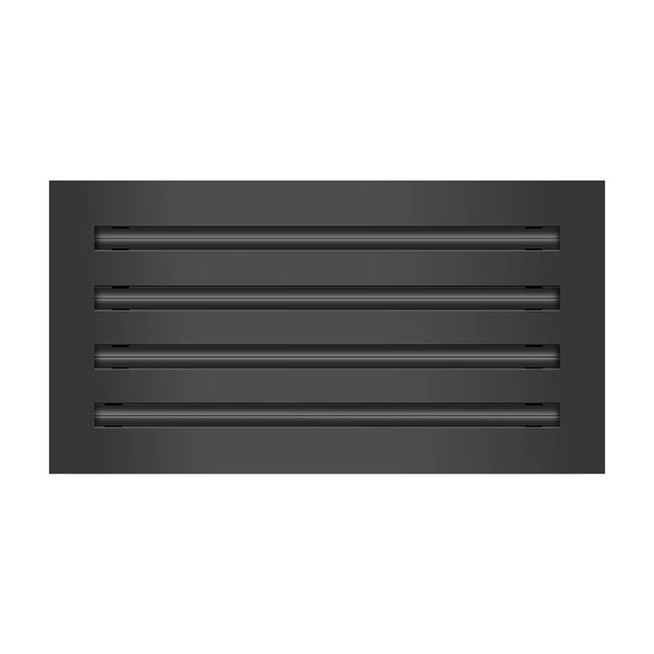Front of 16x8 Modern Air Vent Cover Black - 16x8 Standard Linear Slot Diffuser Black - Texas Buildmart