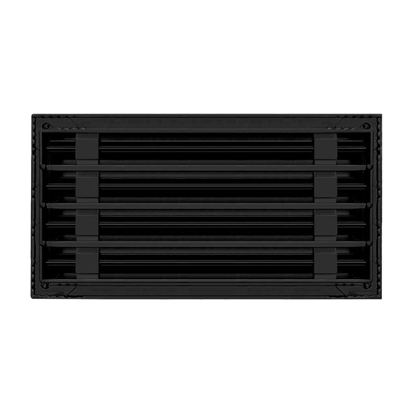 Back of 16x8 Modern Air Vent Cover Black - 16x8 Standard Linear Slot Diffuser Black - Texas Buildmart