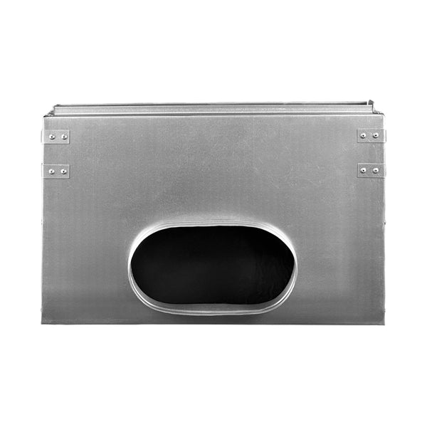 Top of 18 Inch 1 Slot Linear Slot Plenum Box - Linear Slot Diffuser Plenum - Texas Buildmart - AC Vent Covers - Linear Plenum Box