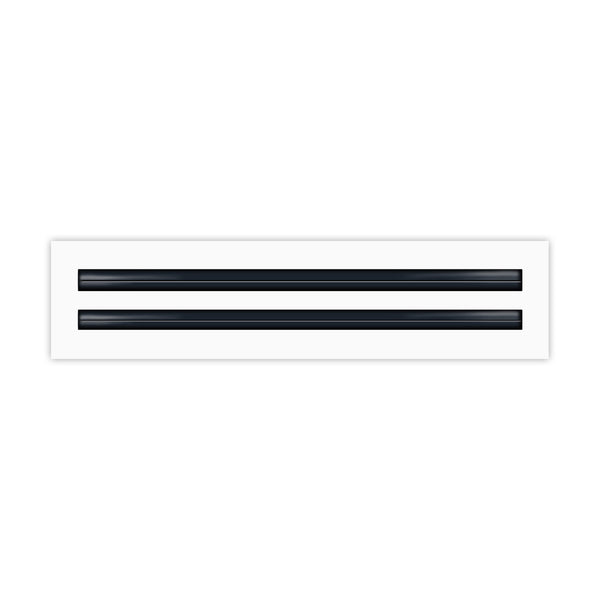 Front of 18 Inch 2 Slot Linear Air Vent Cover White - 18 Inch 2 Slot Linear Diffuser White - Texas Buildmart