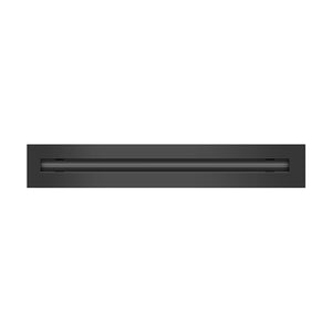 Front of 18 Inch 1 Slot Linear Air Vent Cover Black - 18 Inch 1 Slot Linear Diffuser Black - Texas Buildmart