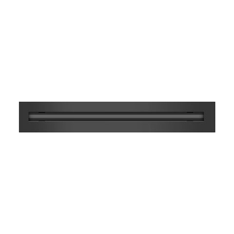 Front of 18 Inch 1 Slot Linear Air Vent Cover Black - 18 Inch 1 Slot Linear Diffuser Black - Texas Buildmart