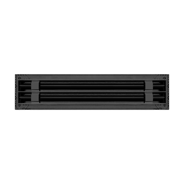 Back of 18 Inch 2 Slot Linear Air Vent Cover Black - 18 Inch 2 Slot Linear Diffuser Black - Texas Buildmart