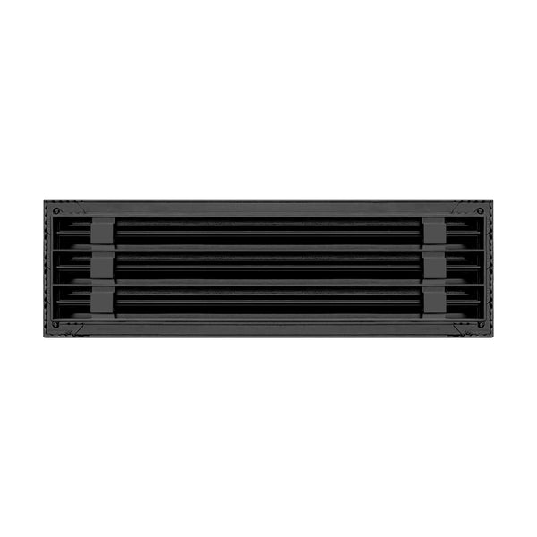 Back of 18 Inch 3 Slot Linear Air Vent Cover Black - 18 Inch 3 Slot Linear Diffuser Black - Texas Buildmart