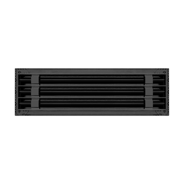 Back of 18 Inch 3 Slot Linear Air Vent Cover Black - 18 Inch 3 Slot Linear Diffuser Black - Texas Buildmart