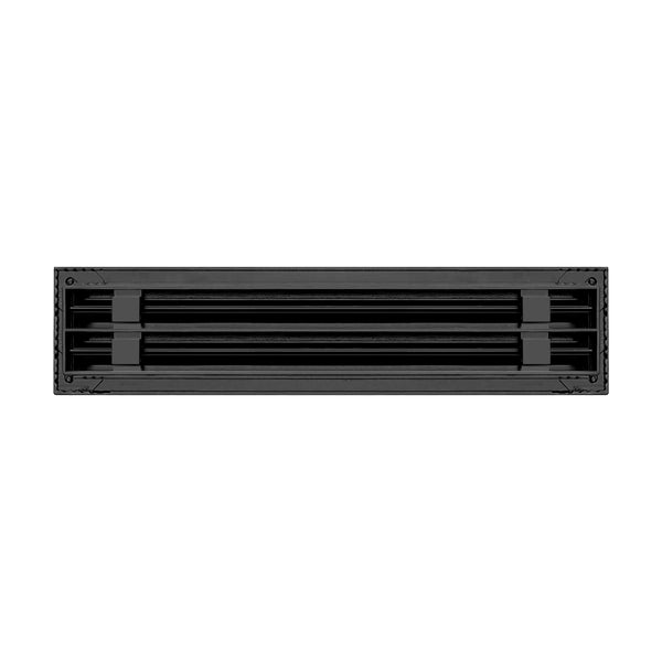 Back of 18 Inch 2 Slot Linear Air Vent Cover Black - 18 Inch 2 Slot Linear Diffuser Black - Texas Buildmart