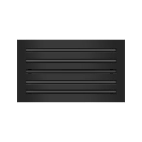 Front of 18x10 Modern Air Vent Cover Black - 18x10 Standard Linear Slot Diffuser Black - Texas Buildmart