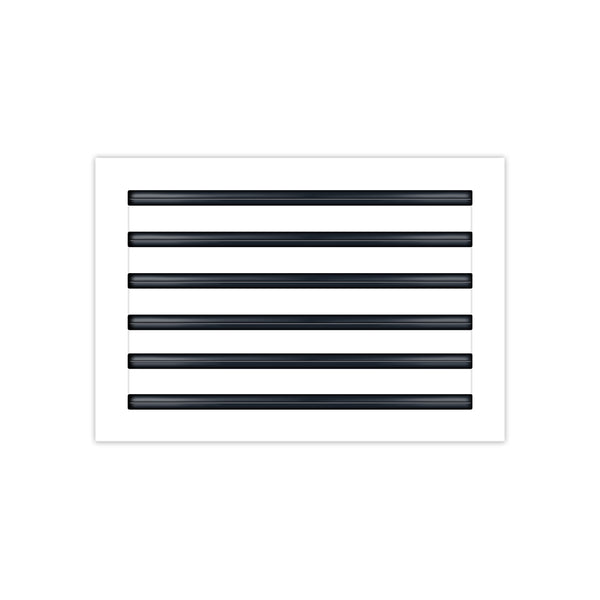Front of 18x12 Modern Air Vent Cover White - 18x12 Standard Linear Slot Diffuser White - Texas Buildmart