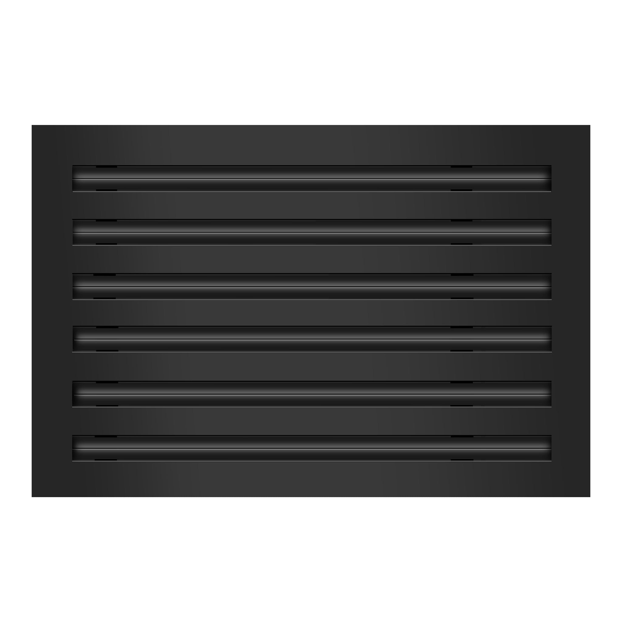 Front of 18x12 Modern Air Vent Cover Black - 18x12 Standard Linear Slot Diffuser Black - Texas Buildmart