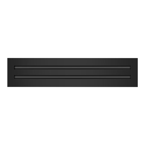 Front of 18x4 Modern Air Vent Cover Black - 18x4 Standard Linear Slot Diffuser Black - Texas Buildmart