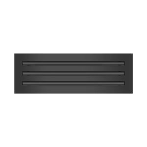 Front of 18x6 Modern Air Vent Cover Black - 18x6 Standard Linear Slot Diffuser Black - Texas Buildmart
