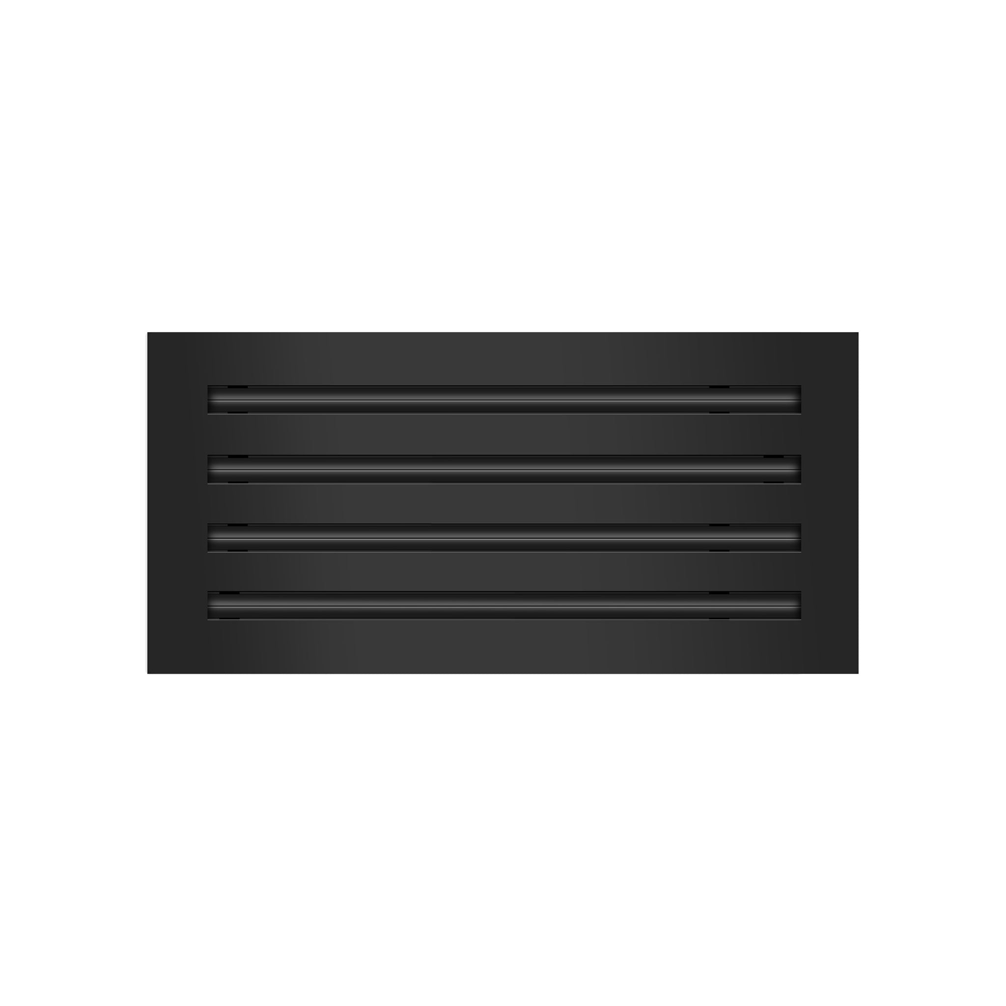 Front of 18x8 Modern Air Vent Cover Black - 18x8 Standard Linear Slot Diffuser Black - Texas Buildmart