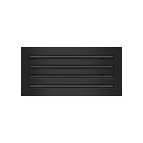 Front of 18x8 Modern Air Vent Cover Black - 18x8 Standard Linear Slot Diffuser Black - Texas Buildmart