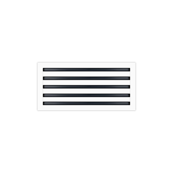 Front of 20x10 Modern Air Vent Cover White - 20x10 Standard Linear Slot Diffuser White - Texas Buildmart