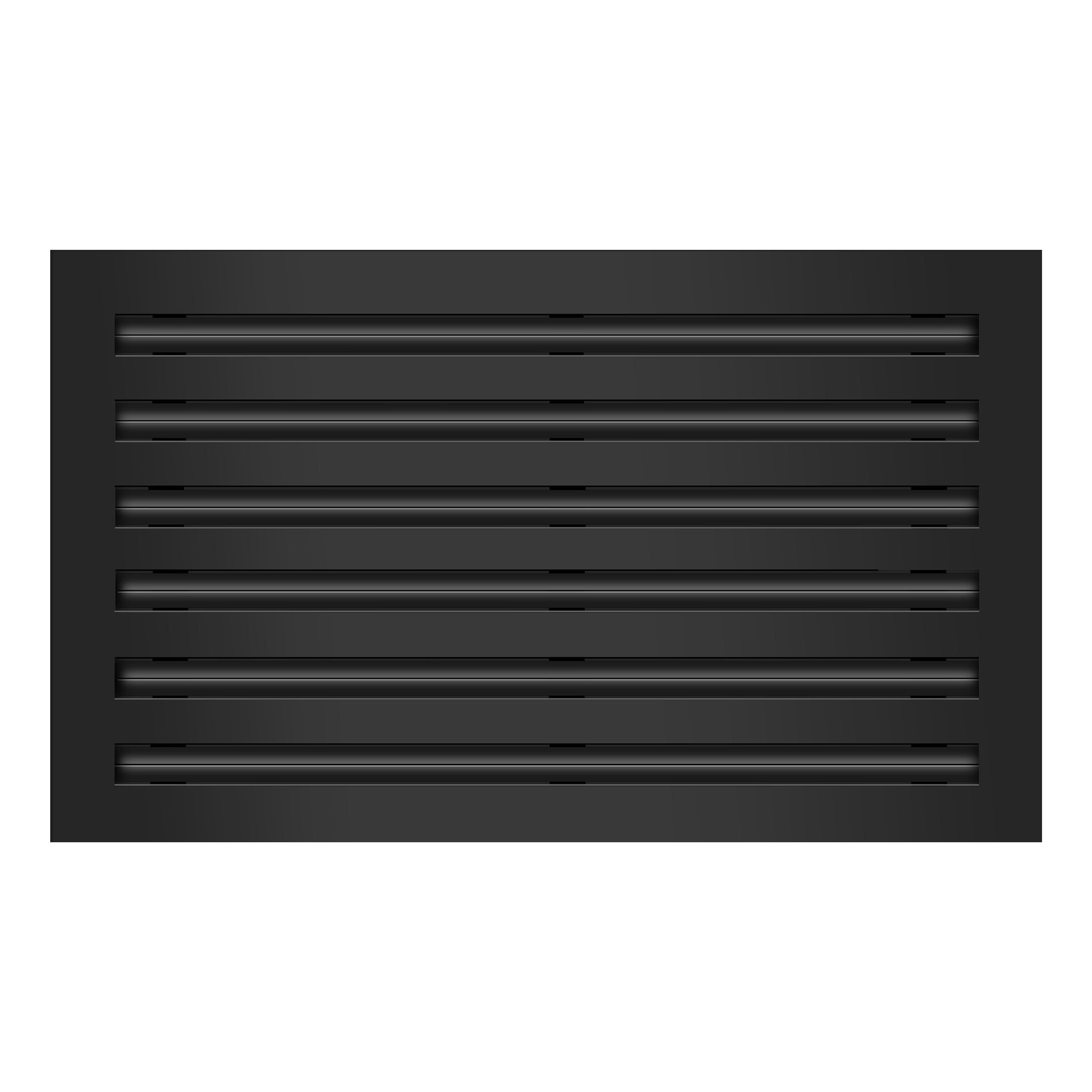 Front of 20x12 Modern Air Vent Cover Black - 20x12 Standard Linear Slot Diffuser Black - Texas Buildmart