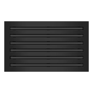 Front of 20x12 Modern Air Vent Cover Black - 20x12 Standard Linear Slot Diffuser Black - Texas Buildmart