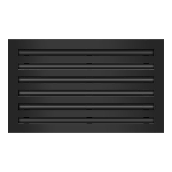 Front of 20x12 Modern Air Vent Cover Black - 20x12 Standard Linear Slot Diffuser Black - Texas Buildmart
