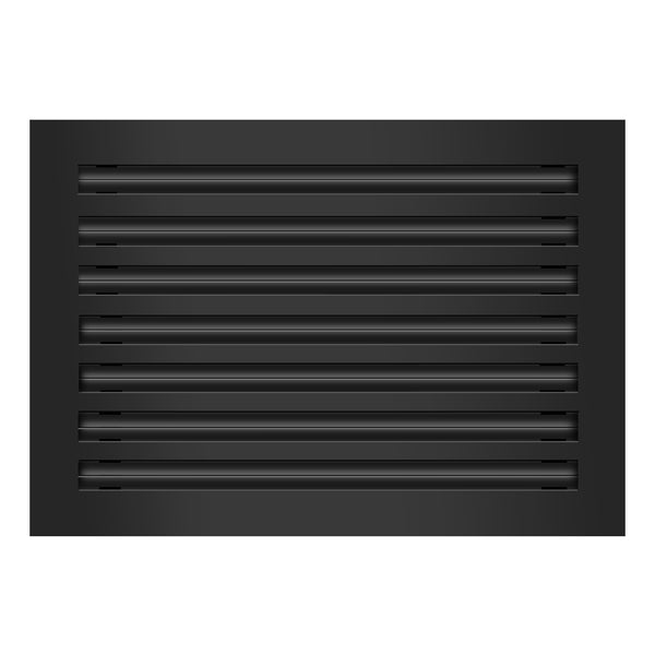 Front of 20x14 Modern Air Vent Cover Black - 20x14 Standard Linear Slot Diffuser Black - Texas Buildmart