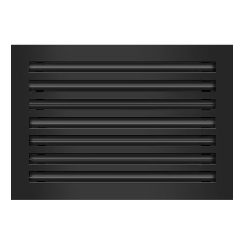 Front of 20x14 Modern Air Vent Cover Black - 20x14 Standard Linear Slot Diffuser Black - Texas Buildmart