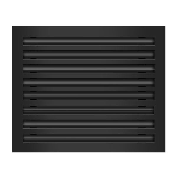 Front of 20x16 Modern Air Vent Cover Black - 20x16 Standard Linear Slot Diffuser Black - Texas Buildmart