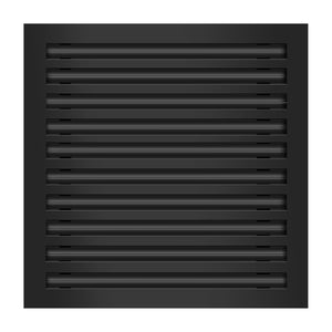 Front of 20x20 Modern Air Vent Cover Black - 20x20 Standard Linear Slot Diffuser Black - Texas Buildmart