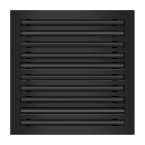 Front of 20x20 Modern Air Vent Cover Black - 20x20 Standard Linear Slot Diffuser Black - Texas Buildmart