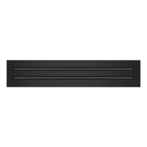 Front of 20x4 Modern Air Vent Cover Black - 20x4 Standard Linear Slot Diffuser Black - Texas Buildmart