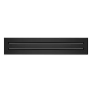 Front of 20x4 Modern Air Vent Cover Black - 20x4 Standard Linear Slot Diffuser Black - Texas Buildmart