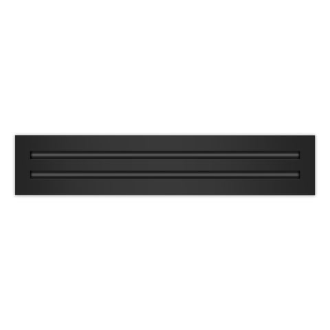 Front of 20x4 Modern Air Vent Cover Black - 20x4 Standard Linear Slot Diffuser Black - Texas Buildmart