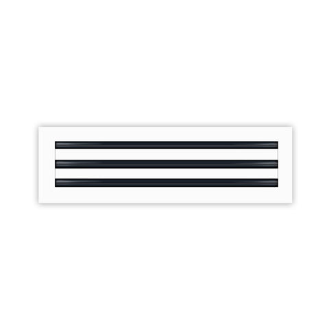 Front of 20x6 Modern Air Vent Cover White - 20x6 Standard Linear Slot Diffuser White - Texas Buildmart