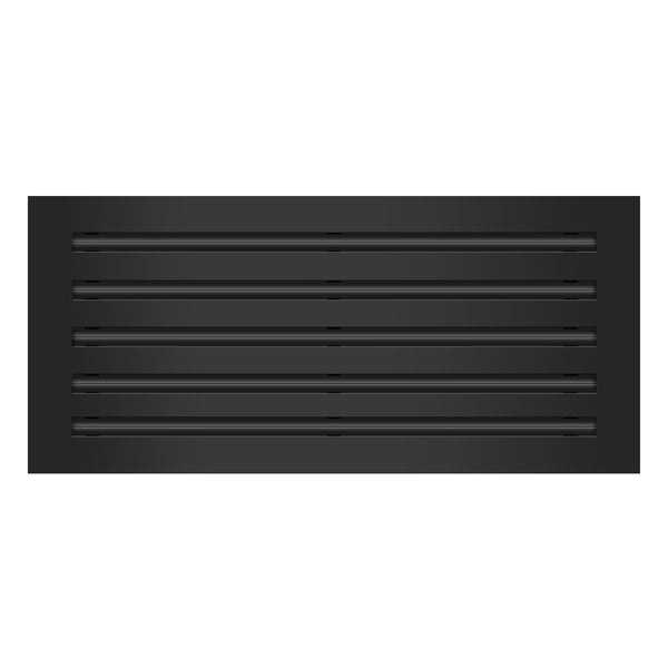 Front of 22x10 Modern Air Vent Cover Black - 22x10 Standard Linear Slot Diffuser Black - Texas Buildmart