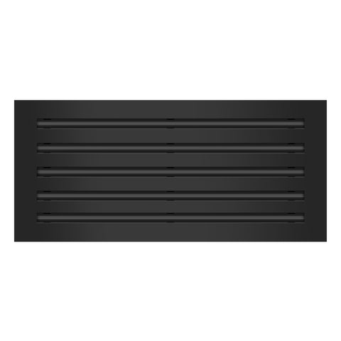 Front of 22x10 Modern Air Vent Cover Black - 22x10 Standard Linear Slot Diffuser Black - Texas Buildmart