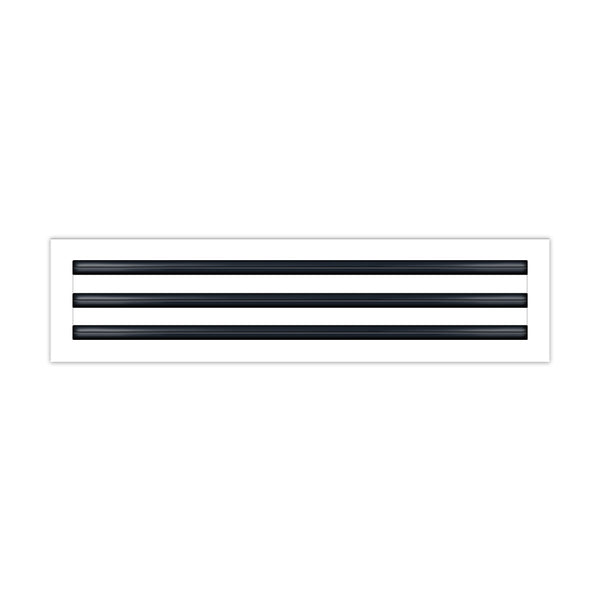 Front of 22x6 Modern Air Vent Cover White - 22x6 Standard Linear Slot Diffuser White - Texas Buildmart