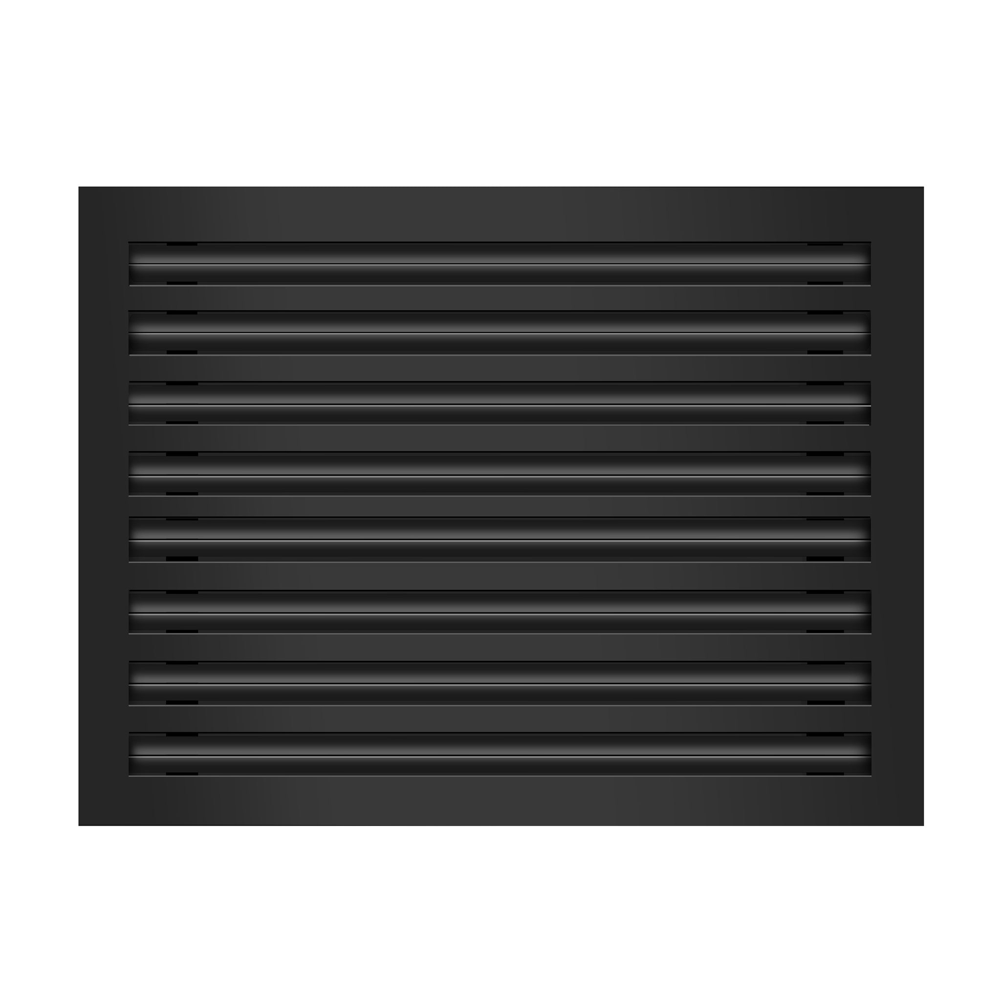 Front of 22x16 Modern Air Vent Cover Black - 22x16 Standard Linear Slot Diffuser Black - Texas Buildmart
