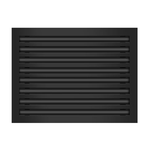 Front of 22x16 Modern Air Vent Cover Black - 22x16 Standard Linear Slot Diffuser Black - Texas Buildmart