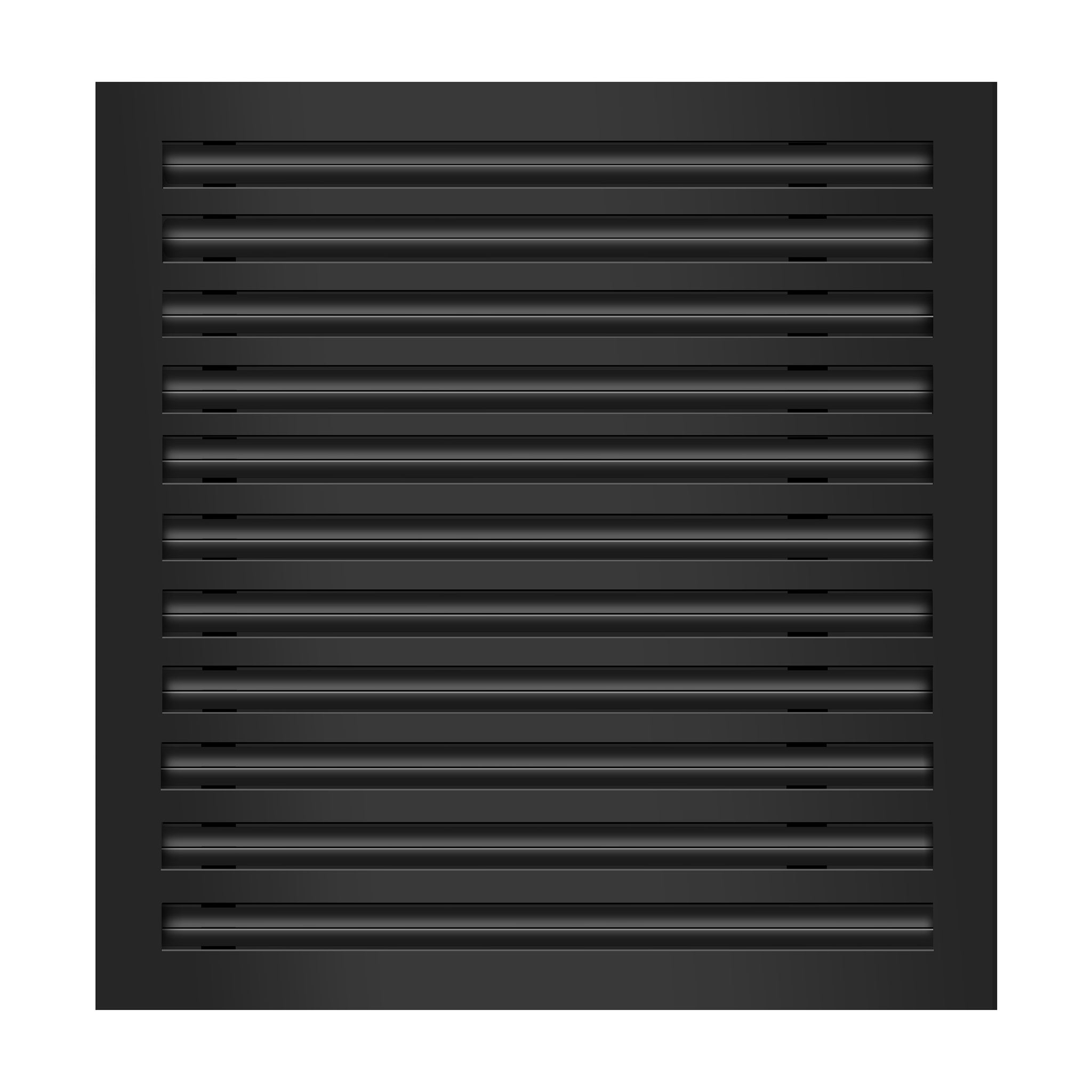 Front of 22x22 Modern Air Vent Cover Black - 22x22 Standard Linear Slot Diffuser Black - Texas Buildmart