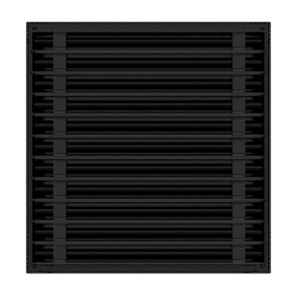 Back of 22x22 Modern Air Vent Cover Black - 22x22 Standard Linear Slot Diffuser Black - Texas Buildmart