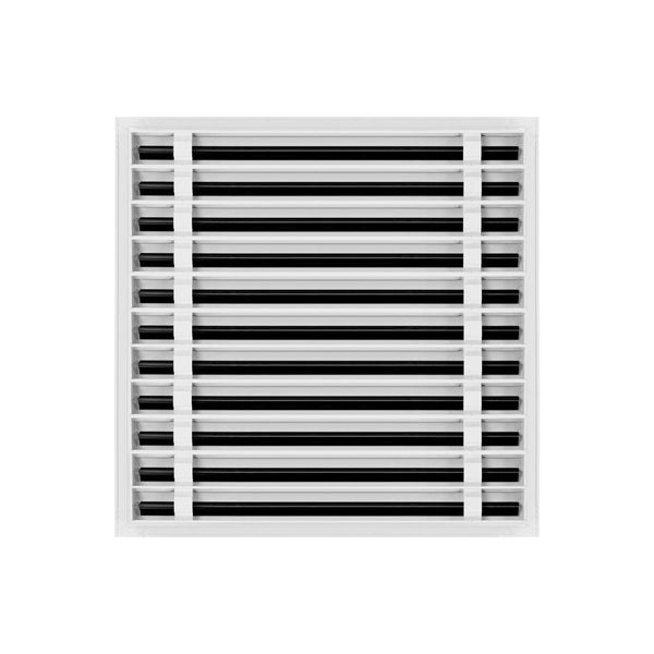 Back of 22x22 Modern Air Vent Cover White - 22x22 Standard Linear Slot Diffuser White - Texas Buildmart