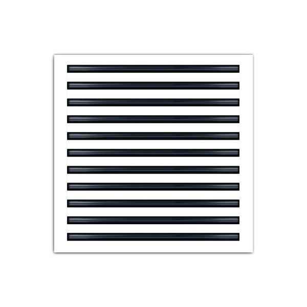 Front of 22x22 Modern Air Vent Cover White - 22x22 Standard Linear Slot Diffuser White - Texas Buildmart