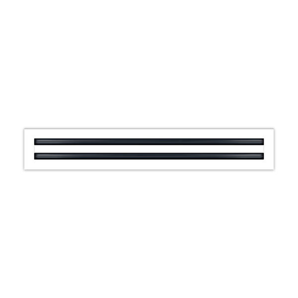 Front of 22x4 Modern Air Vent Cover White - 22x4 Standard Linear Slot Diffuser White - Texas Buildmart