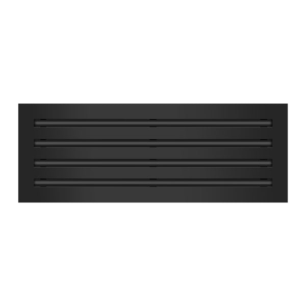 Front of 22x8 Modern Air Vent Cover Black - 22x8 Standard Linear Slot Diffuser Black - Texas Buildmart