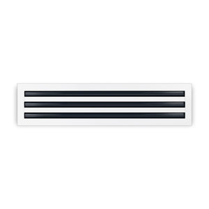 Front of 24 Inch 3 Slot Linear Air Vent Cover White - 24 Inch 3 Slot Linear Diffuser White - Texas Buildmart