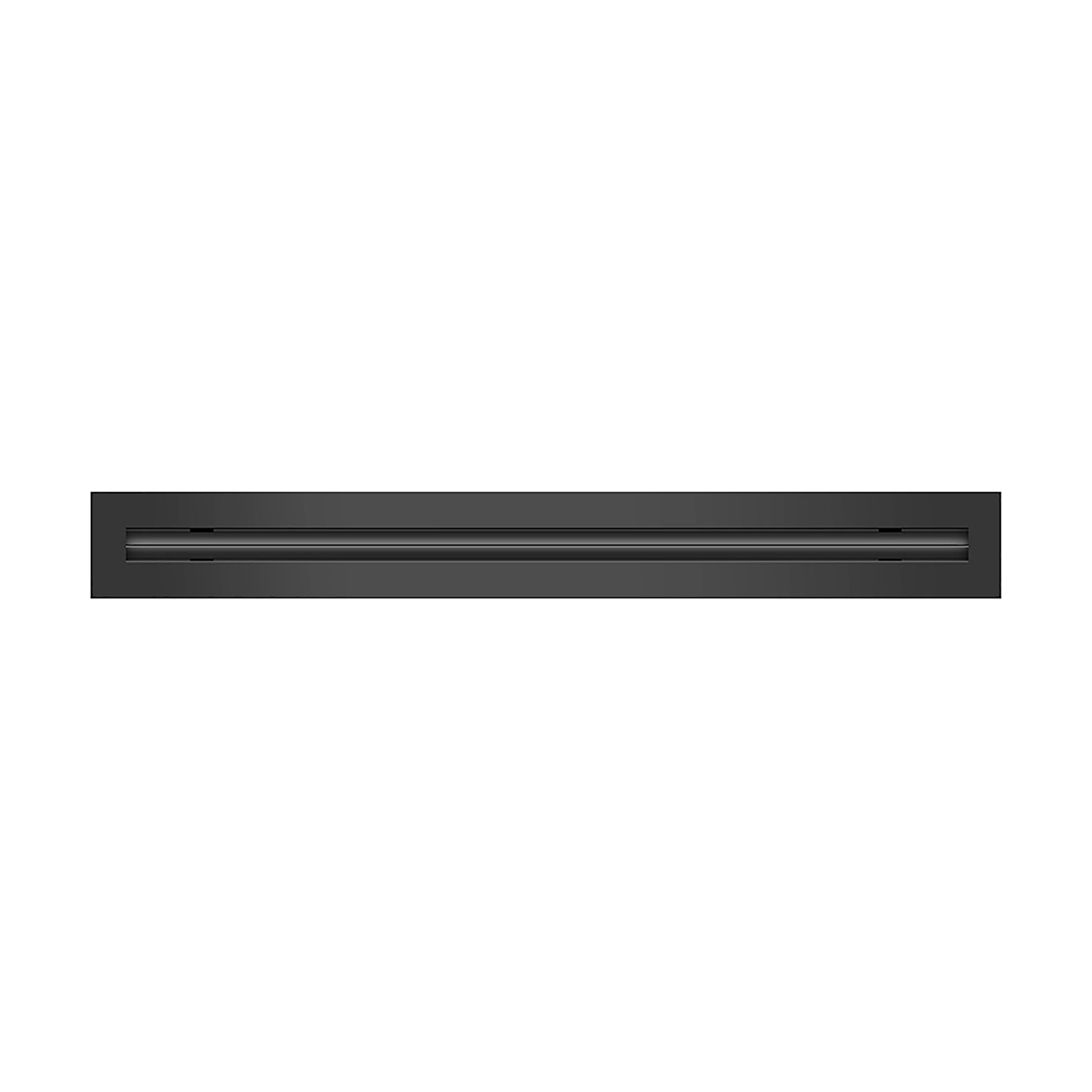 Front of 24 Inch 1 Slot Linear Air Vent Cover Black - 24 Inch 1 Slot Linear Diffuser Black - Texas Buildmart
