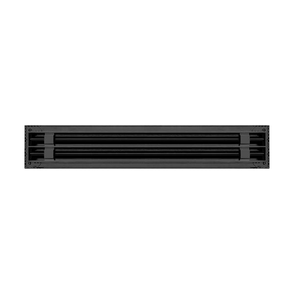 Back of 24 Inch 2 Slot Linear Air Vent Cover Black - 24 Inch 2 Slot Linear Diffuser Black - Texas Buildmart