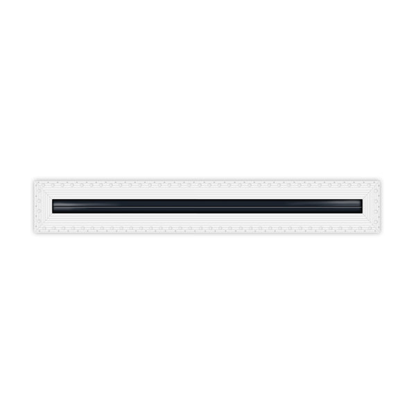 BUILDMART - 24" Mud-In Linear Slot Diffuser - 1 Slot -  Air Vent Cover - Drywall MUD IN White Air Vent - MUD Linear Slot Diffuser - Register Grille for Ceiling and Walls - Texas Buildmart